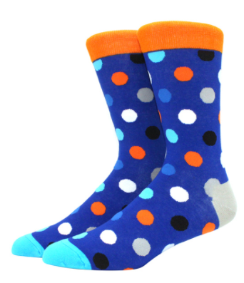 PDG Blue Multi-Colored Polka Dots Socks