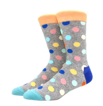 PDG Gray Multi-Colored Polka Dots