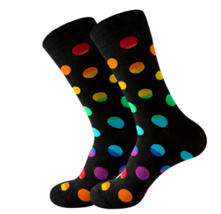 Multicolor Polka Dot Crew Socks