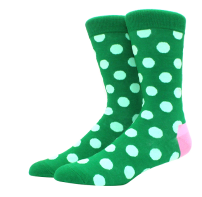 PDG Green - White Polka Dot Socks