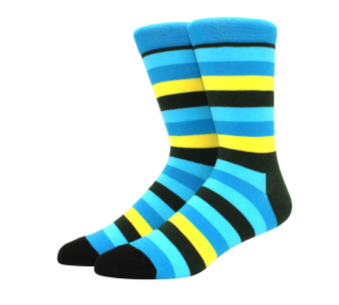 Multi-Colored In-Line Crew Socks (5 options)