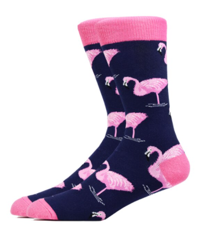 Fun Flamboyant Navy Blue Flamingo Socks