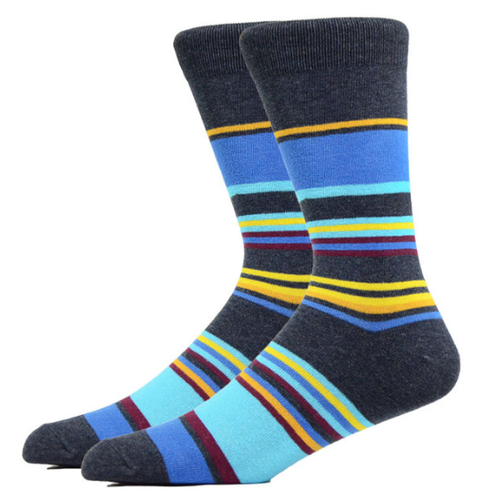 Smoke Gray and Blue Liner Socks