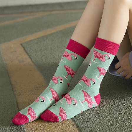 Fun Flamboyant Pink Flamingo Socks