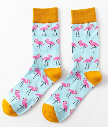 Fun Flamboyant Light Blue Flamingo Socks